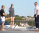 Lara Stone et David Walliams prennent du bon temps sur un yacht à Saint-Tropez le 8 août 2012