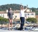 Lara Stone et David Walliams profite d'une belle journée à Saint-Tropez le 8 août 2012