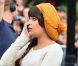 Lea Michele sur le tournage de la série Glee, le 11 août 2012 à New York