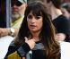 Lea Michele sur le tournage de la quatrième saison de série Glee, le 11 août 2012 à New York