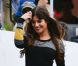 Lea Michele sur le tournage de la série Glee, le 11 août 2012 à New York
