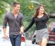 Lea Michele et son partenaire Dean Geyer sur le tournage de la série Glee, le 11 août 2012 à New York