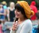 Lea Michele sur le tournage de la série Glee, le 11 août 2012 à New York