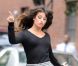 Lea Michele sur le tournage de la série Glee, le 11 août 2012 à New York
