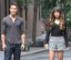 Lea Michele et son partenaire Dean Geyer sur le tournage de la série Glee, le 11 août 2012 à New York