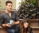 Lea Michele et son partenaire Dean Geyer sur le tournage de la série Glee, le 11 août 2012 à New York