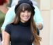 Lea Michele sur le tournage de la série Glee, le 11 août 2012 à New York