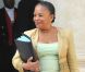 La Garde des Sceaux Christiane Taubira quitte le Palais de l'Élysée à l'issue du Conseil des Ministres hebdomadaire. Paris, le 5 septembre 2012.