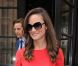 Pippa Middleton, tout en rouge, sortant du club Soho House, à New York, le 6 septembre 2012.