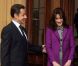 Carla Bruni et Nicolas Sarkozy en visite officielle auprès de la reine Elizabeth II et du duc d'Edimbourg à Londres, le 27 mars 2008.