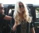 Jessica Simpson, surprise à l'aéroport de Los Angeles, s'apprête à prendre un vol pour New York en compagnie de son fiancé Eric Johsnon et de leur fille Maxwell. Los Angeles, le 9 septembre 2012.
