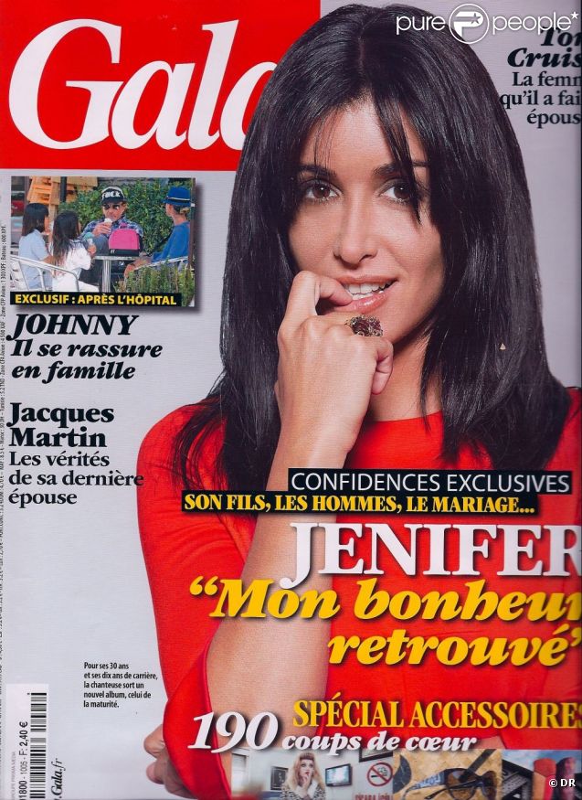 Jenifer en couverture de  Gala , septembre 2012.