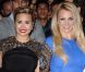 Demi Lovato et Britney Spears lors du lancement de la deuxième saison de X Factor à Hollywood, le 11 septembre 2012