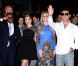 Les quatre jurés - Britney Spears, Demi Lovato, Simon Cowell et L.A. Reid lors du lancement de la deuxième saison de X Factor à Hollywood, le 11 septembre 2012