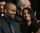 Tony Parker et sa belle Axelle lors du match de Ligue des champions entre le PSG et le Dynamo Kiev (4-1) le 18 septembre 2012 au Parc des Princes à Paris