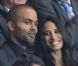 Tony Parker et sa belle compagne Axelle lors du match de Ligue des champions entre le PSG et le Dynamo Kiev (4-1) le 18 septembre 2012 au Parc des Princes à Paris