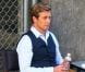 Simon Baker sur le tournage de Mentalist, à Los Angeles, le 18 septembre 2012