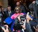 Lady Gaga à la sortie du Park Hyatt, place Vendôme, à Paris, le 22 septembre 2012.