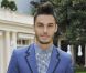 Baptiste Giabiconi élégant à la conférence de presse du lancement de son album Oxygen, à l'hôtel Bristol à Paris, le 24 septembre 2012