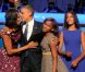 Barack et Michelle Obama et leurs filles Malia et Sasha lors de la convention démocratique de Charlotte le 6 septembre 2012