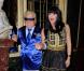 Michou entouré d'une fausse Nolwenn Leroy, au Musée Grévin, à Paris, le lundi 8 octobre 2012.