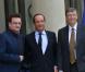 Le président de la république François Hollande avec Bono et Bill Gates à L'Elysée, le 10 octobre 2012.