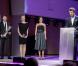 Le prince Frederik, sous les yeux de la princesse Mary de Danemark, prononce son allocution lors de la remise le 6 octobre 2012 des Prix du couple royal, à Sonderborg.