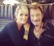 Johnny Hallyday et Laeticia dans l'Eurostar les conduisant à Londres, le 14 octobre 2012.