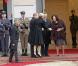 Le prince Albert II de Monaco et la princesse Charlene avec le président Komorowski et sa femme Anna, à Varsovie le 17 octobre 2012, au premier jour de leur visite officielle de trois jours en Pologne.
