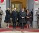 Le prince Albert II de Monaco et la princesse Charlene avec le président Komorowski et sa femme Anna, à Varsovie le 17 octobre 2012, au premier jour de leur visite officielle de trois jours en Pologne.