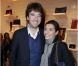 Antoine Arnault et la journaliste Daphné Roulier à la présentation de la collection  Prismick  de Roger Vivier, à Paris le 18 octobre 2012.