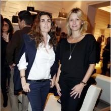 Mademoiselle Agnès et Sarah Lavoine à la présentation de la collection <em>Prismick</em> de Roger Vivier, à Paris le 18 octobre 2012.
