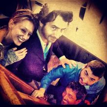 Ludivine Sagnier, Edouard Baer et Mouloud Achour - Photo du Twitter de Jean Imbert