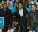 Barack Obama entouré de Jay-Z et Bruce Springsteen lors d'un meeting à Columbus, dans l'Ohio, le lundi 5 novembre 2012.