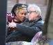 Woody Allen et Tonya Pinkins en action sur le tournage de  Fading Gigolo  à New York, le 17 novembre 2012.