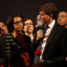 Arnaud Montebourg et Audrey Pulvar à la Bellevilloise le 9 octobre 2011 à Paris