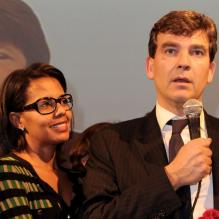 Arnaud Montebourg et son ex-compagne Audrey Pulvar à Paris, le 9 octobre 2011.