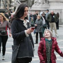 L'actrice Jennifer Connelly sur le tournage du film <em>Winter's Tale</em> à New York, le 14 janvier 2013.
