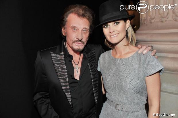 Johnny Hallyday et Laeticia à la soirée Chanel, à Paris, le 8 novembre 2012.