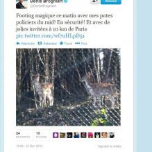 Denis Brogniart court avec les policiers du RAID et croisent de charmants mamifères, le 21 février 2013
