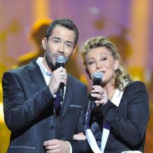Emmanuel Moire et Sheila à la 28e édition des Victoires de la Musique au Zénith, le 8 février 2013.