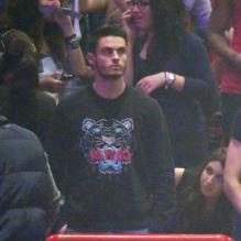 Le beau Baptiste Giabiconi au concert de Justin Bieber au Palais Omnisports de Paris Bercy le 19 mars 2013.