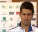 Novak Djokovic en larme lors de la conférence de presse qui suivait son match de Coupe Davis à Boise le 7 avril 2013 face aux Etats-Unis