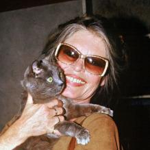 <p>Brigitte Bardot dans un centre de la SPA le 14 avril 1991.</p>