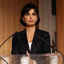 Rachida Dati lors d'un débat à Paris, le 17 avril 2013.
