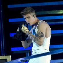 Justin Bieber en concert à Stockholm, le 24 avril 2013.