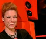 Natasha St-Pier sur le plateau de The Voice Belgique.