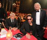 Michel Boujenah, Joey Starr et Patrick Sebastien lors de l'enregistrement de la 150e emission Le plus grand cabaret du monde, le 14 mai qui sera diffusée le 22 juin 2013.