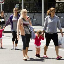 Mirka Federer avec ses jumelles Myla Rose et Charlene Riva le 27 janvier 2013 à Melbourne