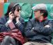 Charlotte Gainsbourg et Yvan Attal  - finale opposant Rafael Nadal à David Ferrer au tournoi de Roland-Garros, à Paris le 9 juin 2013.   